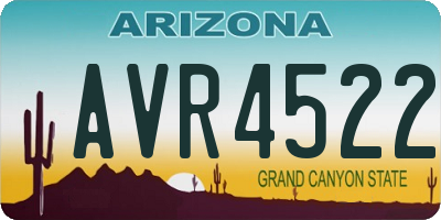 AZ license plate AVR4522