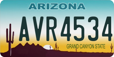AZ license plate AVR4534