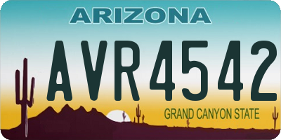 AZ license plate AVR4542