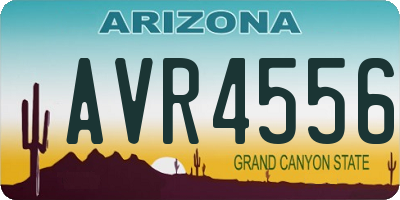 AZ license plate AVR4556