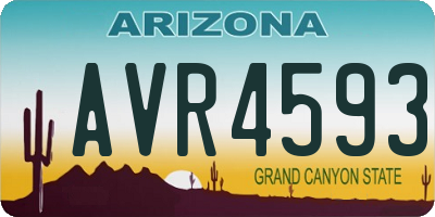 AZ license plate AVR4593