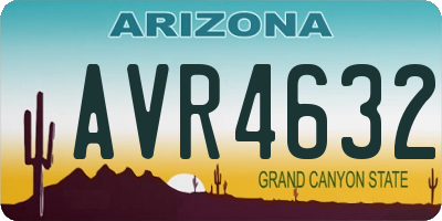 AZ license plate AVR4632