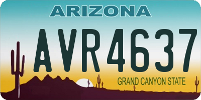 AZ license plate AVR4637