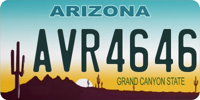 AZ license plate AVR4646
