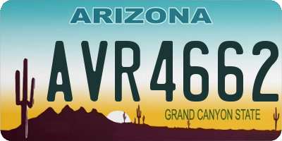AZ license plate AVR4662