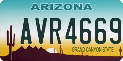AZ license plate AVR4669