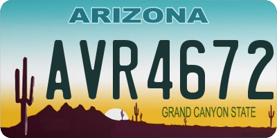 AZ license plate AVR4672