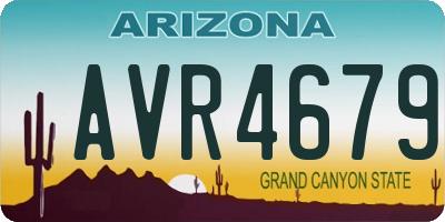 AZ license plate AVR4679