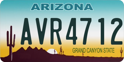 AZ license plate AVR4712
