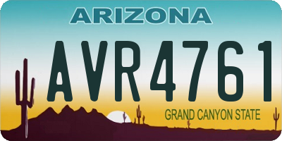 AZ license plate AVR4761