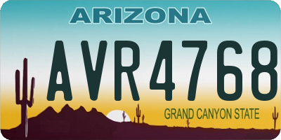 AZ license plate AVR4768