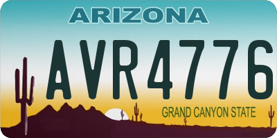 AZ license plate AVR4776