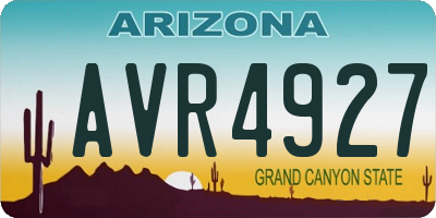AZ license plate AVR4927