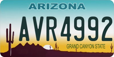 AZ license plate AVR4992