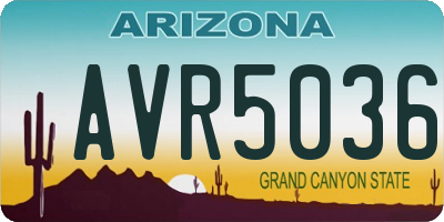 AZ license plate AVR5036