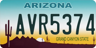AZ license plate AVR5374