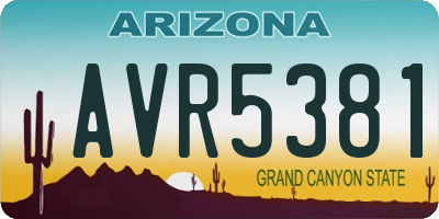 AZ license plate AVR5381