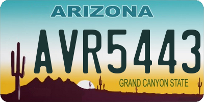 AZ license plate AVR5443