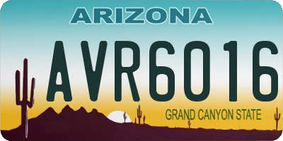 AZ license plate AVR6016