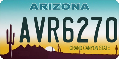AZ license plate AVR6270
