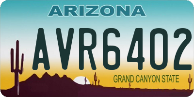 AZ license plate AVR6402