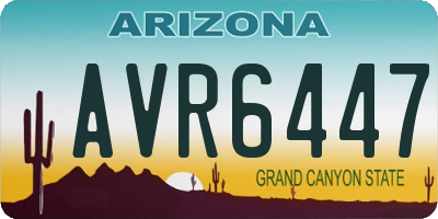 AZ license plate AVR6447
