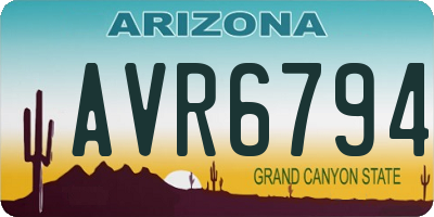 AZ license plate AVR6794