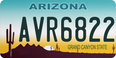 AZ license plate AVR6822