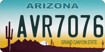 AZ license plate AVR7076
