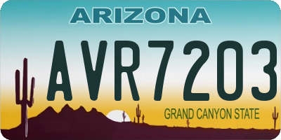 AZ license plate AVR7203