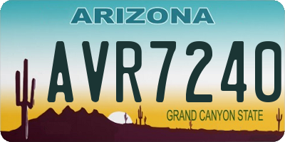 AZ license plate AVR7240