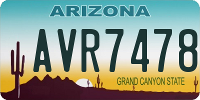 AZ license plate AVR7478