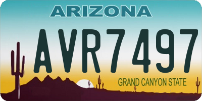AZ license plate AVR7497