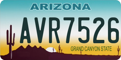AZ license plate AVR7526
