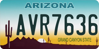 AZ license plate AVR7636