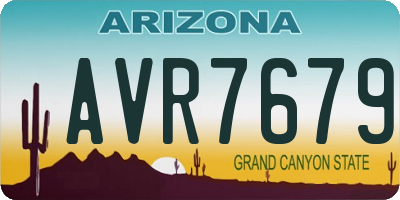 AZ license plate AVR7679