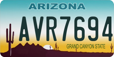 AZ license plate AVR7694