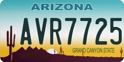 AZ license plate AVR7725