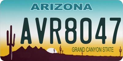 AZ license plate AVR8047