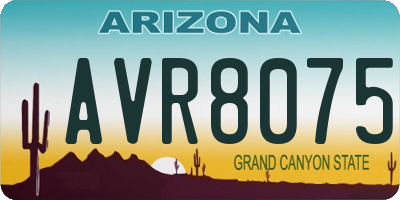 AZ license plate AVR8075