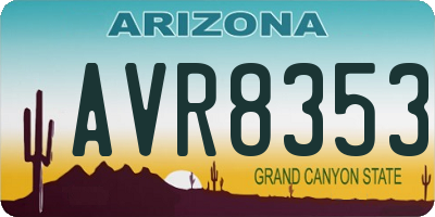 AZ license plate AVR8353