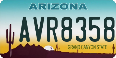 AZ license plate AVR8358