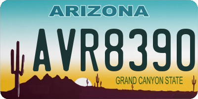 AZ license plate AVR8390