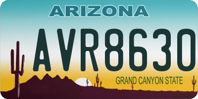 AZ license plate AVR8630