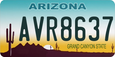 AZ license plate AVR8637