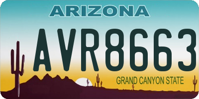AZ license plate AVR8663