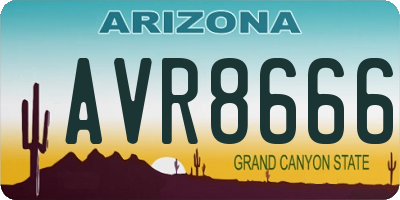 AZ license plate AVR8666