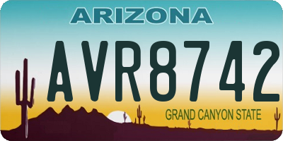 AZ license plate AVR8742