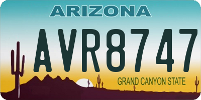 AZ license plate AVR8747