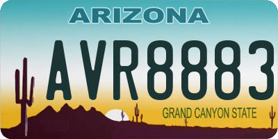 AZ license plate AVR8883